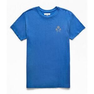 PacSun NEW Solid Blue Follow Astrology Short Sleeve Casual Men's Basic T-shirt
